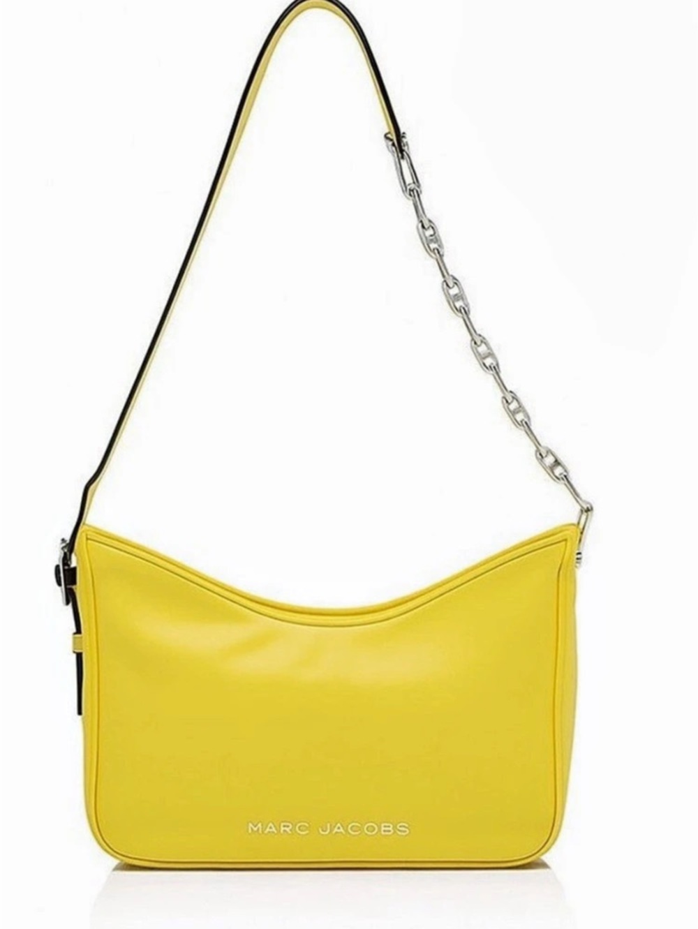 Marc Jacobs Meadowlark Silver Chain-Link Shoulder Bag Yellow Leather NWT